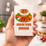 Fridge Magnet Kulkas Rectangle Quetos "Makan Bikin Bahagia" Size 54 x 78 cm